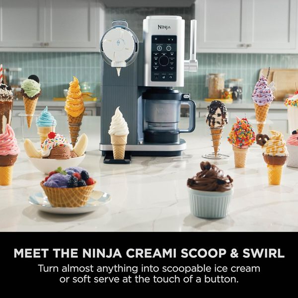 NINJA CREAMi Scoop & Swirl 13-in-1 Ice Cream and Soft Serve Maker - Silver