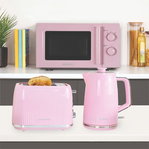 Hamilton Beach Miami Kettle, Toaster and Miami Microwave Set - Pink