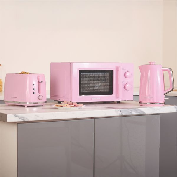 Hamilton Beach Miami Kettle, Toaster and Miami Microwave Set - Pink