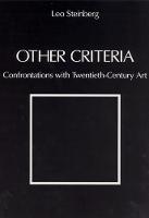 Other Criteria: Confrontations with Twentieth-Century Art